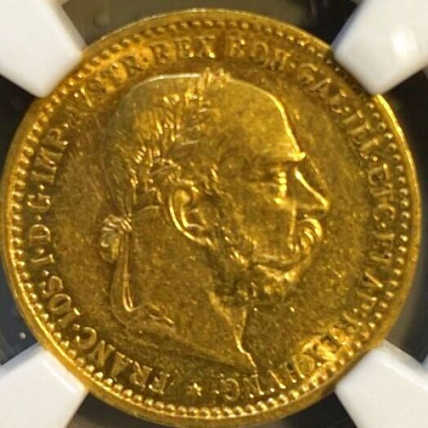 画像1: オーストリア 1905年 フランツ・ヨーゼフ金貨 10コロナ NGC AU58 (1)