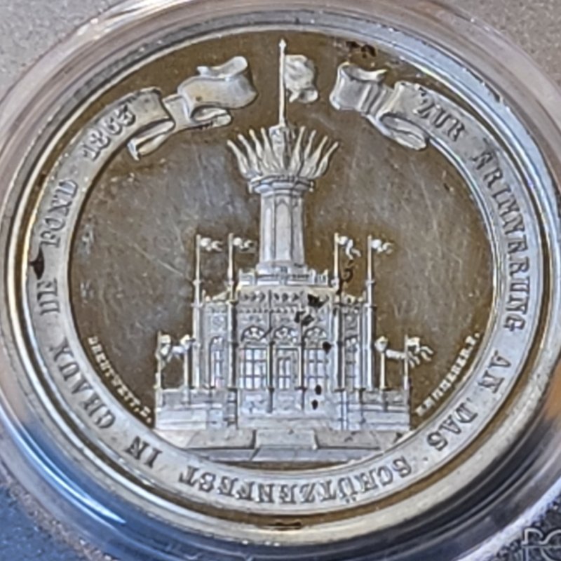 画像1: 1863年_射撃祭_ホワイトメタル_R-946c_レア度RRR_PCGS_SP62（最高鑑定品）_総鑑定枚数3枚 (1)