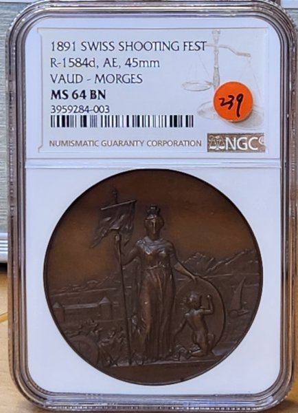 画像3: 1891年_射撃祭_銅メダル_R-1584d_レア度H_NGC_MS64BN (3)