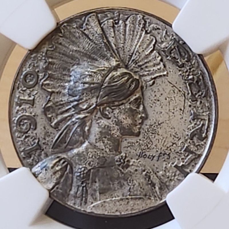 画像1: 1910年_射撃祭_銀メダル_R-263c(263b鑑定表記誤り)_レア度H_NGC_MS63 (1)