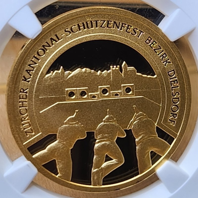 画像1: 1992年_射撃祭_1000F金貨_Hab-44_評価S_NGC_PF70UC (1)