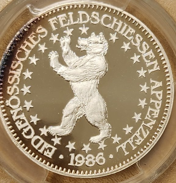 画像2: 1986年_射撃祭_50Fr銀貨_Hab-28a_評価A_PCGS_PR70DC (2)