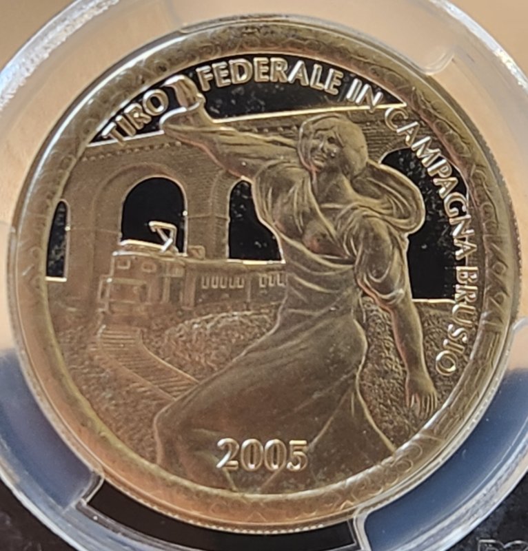 画像1: 2005年_射撃祭_50Fr銀貨(手替わり)_French(発行枚数50枚)_Hab-72b_評価S_PCGS_PR69DC (1)