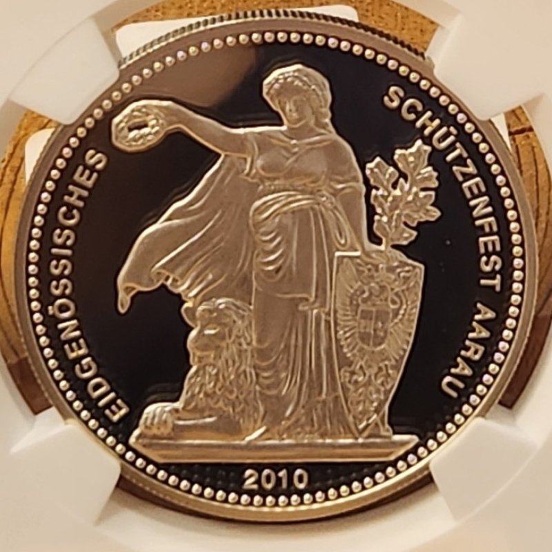 画像1: 2010年_射撃祭_50F銀貨_Hab-83a_評価B_NGC_PF70UC (1)