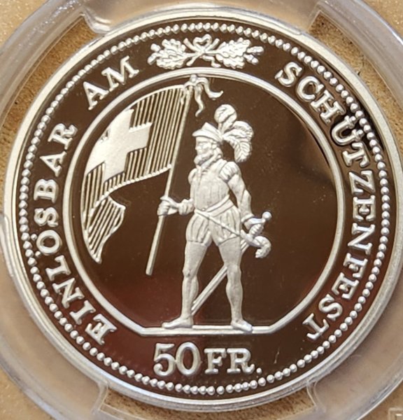 画像1: 1993年_射撃祭_50F銀貨_Hab-45a_評価B_PCGS_PR69DC (1)