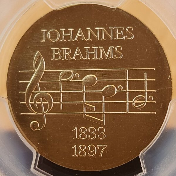 画像1: 1972年_Germany-Democratic5Mk_銀メダル_Johannes Brahms_PCGS_MS68（最高鑑定品） (1)