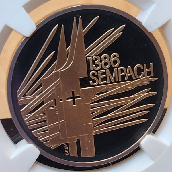 画像1: 1986年_スイス 5F_銀貨_ゼンパッハの戦い記念日_NGC_PF68UC (1)