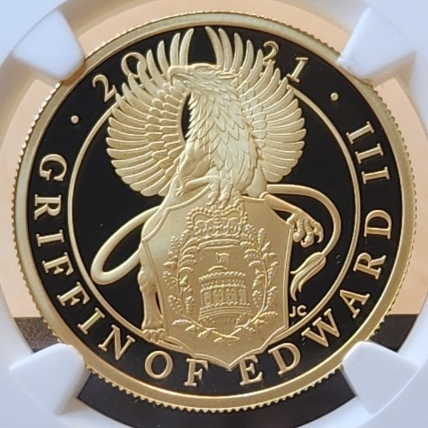 画像1: 2021年_イギリス_100ポンド_エドワード3世のグリフォン金貨_NGC_PF70UC (1)