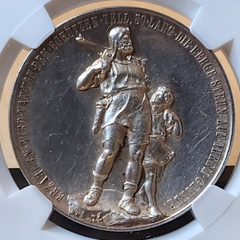 画像1: 1895年_スイス_銀メダル_ウーリーアルトドルフ_NGC_MS60（唯一の最高鑑定品） (1)