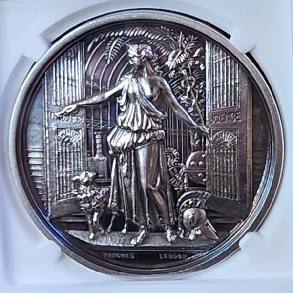 画像1: 1913年_G.Britain_イギリス_銀賞メダル_NGC_MS62(唯一の最高鑑定品)_トーンあり (1)