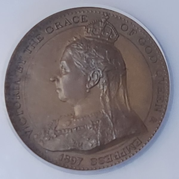 画像1: 1901年_G.Britain_イギリス_教育賞_銅メダル_NGC_MS65BN(唯一の最高鑑定品) (1)