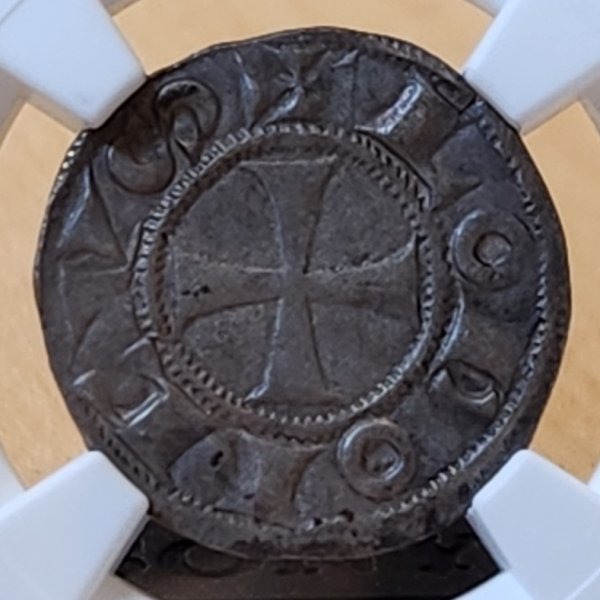 画像1: 1170-1245年_フランス・アングレーム - ルイ・デニールの名の下にラ・マルシェ_NGC_AU50 (1)