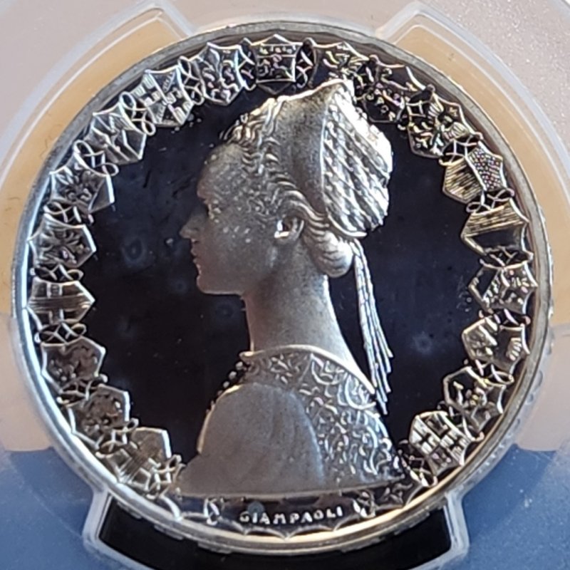 画像1: 1985年_イタリア_500リラ_銀貨_コロンブス_サンタマリア号_PCGS_PR67DC (1)