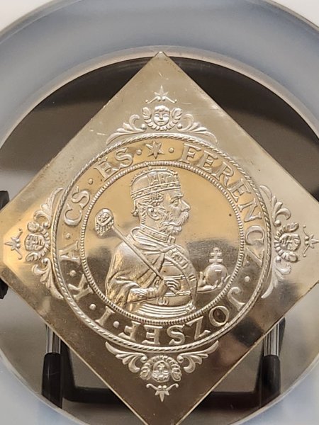 画像1: 1896年_ハンガリー_フランツ・ヨーゼフ1世_1ターラー銀貨_NGC_PF67C (1)