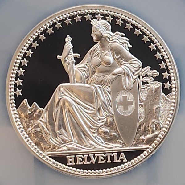 画像1: 1987年_スイス_マッターホルン_5オンス_銀貨_NGC_PF70UC(最高鑑定) (1)