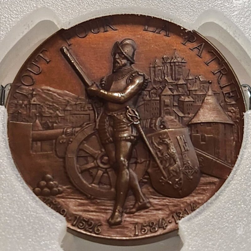画像1: 1887年_射撃祭_銅メダル_R-628d_レア度H_PCGS_SP65(準最高鑑定） (1)