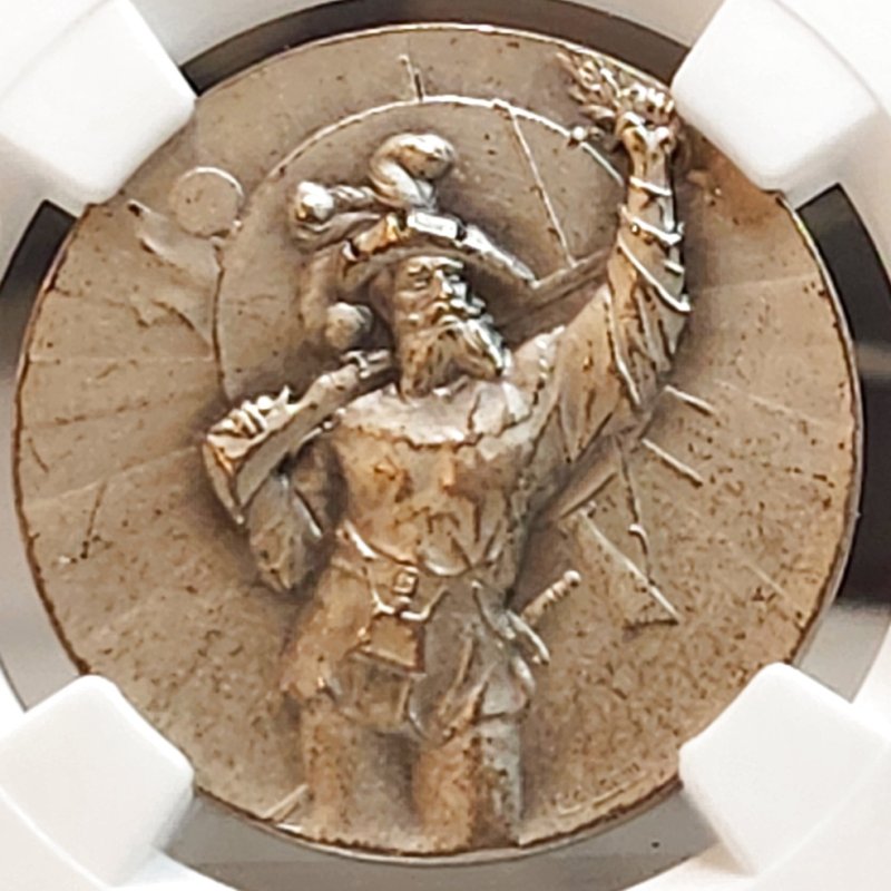 画像1: 1909年_射撃祭_銀メダル_R-1080b(1080aは鑑定表記誤り)_レア度R_NGC_MS63_総鑑定枚数9枚 (1)