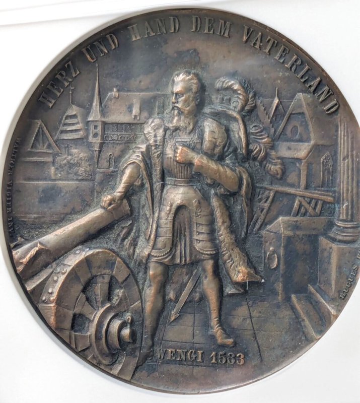 画像1: 1890年_射撃祭_銅メダル_R-1121c_レア度H_NGC_AU DETAILS(総鑑定枚数1枚のみ)_ENVIRONMENTAL DAMAGE (1)
